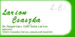 larion csaszka business card